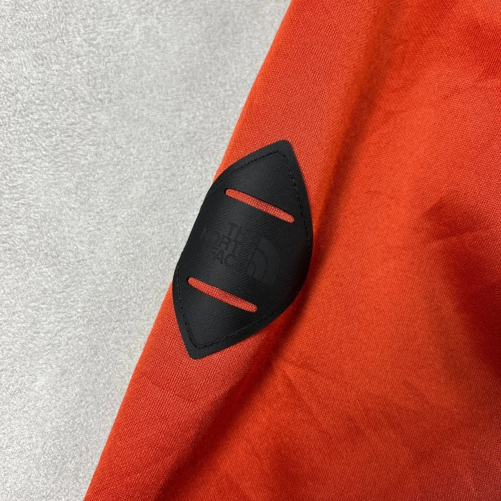The North Face Track Jacket Mens XL Orange Full Zip Fleece Lined Outdoor Sweater